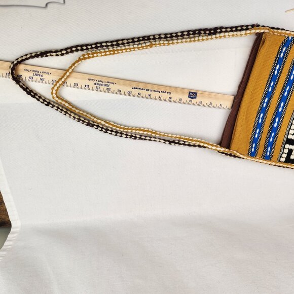 Handmade Woven Crossbody Bags Set | Greek Key Tribal Pattern Boho Tassel Accent - Picture 15 of 16